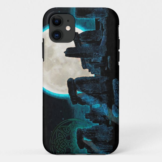 Celtic Stonehenge, Moon & Stars Astronomy U.K. Case-Mate iPhone Case (Back)