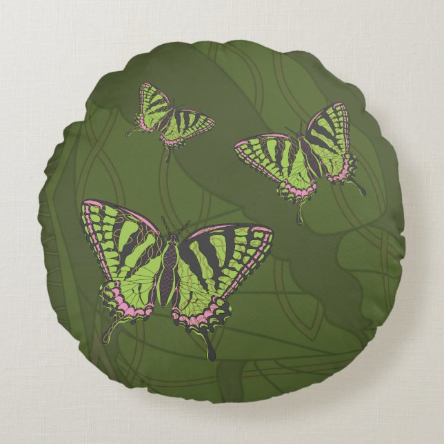 Celtic Swallowtail Round Pillow (Front)