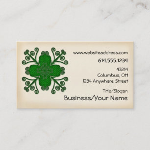 Celtic Swirls Irish Green Design :: Business Card