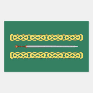 Celtic Sword and Knotwork Rectangular Sticker