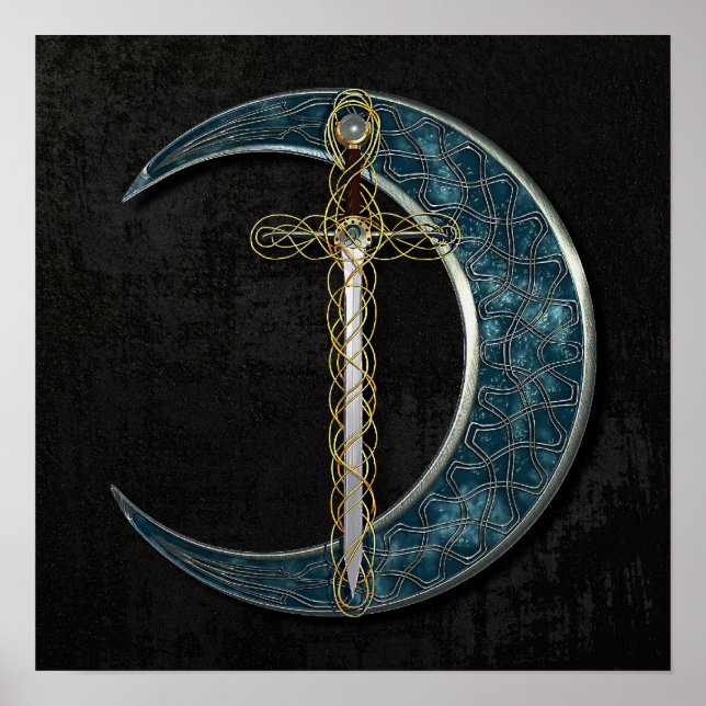 Celtic Sword and Moon Poster (Front)