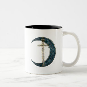 Celtic Sword and Moon Two-Tone Coffee Mug