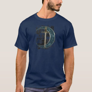 Celtic Sword and Moon with Grunge T-Shirt