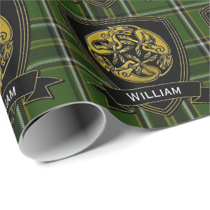 Celtic Symbol Irish Tartan Wrapping Paper