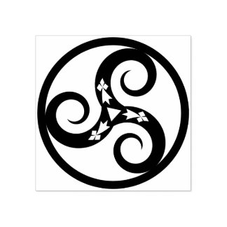 Celtic symbol representing water, earth and fire rubber stamp