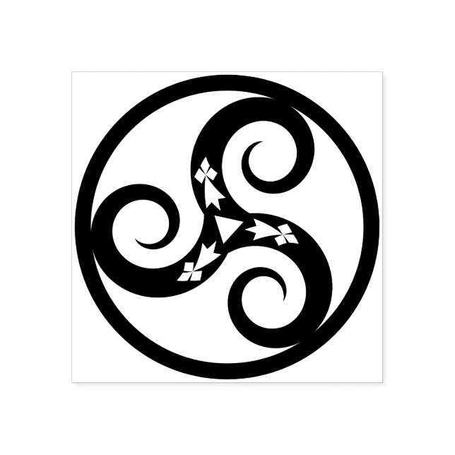 Celtic symbol representing water, earth and fire rubber stamp (Imprint)
