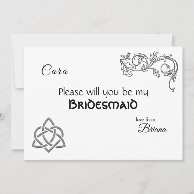 Celtic symbols and foliage invitation (Front)