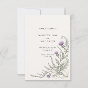 Celtic Thistle Botanical Wedding Save The Date