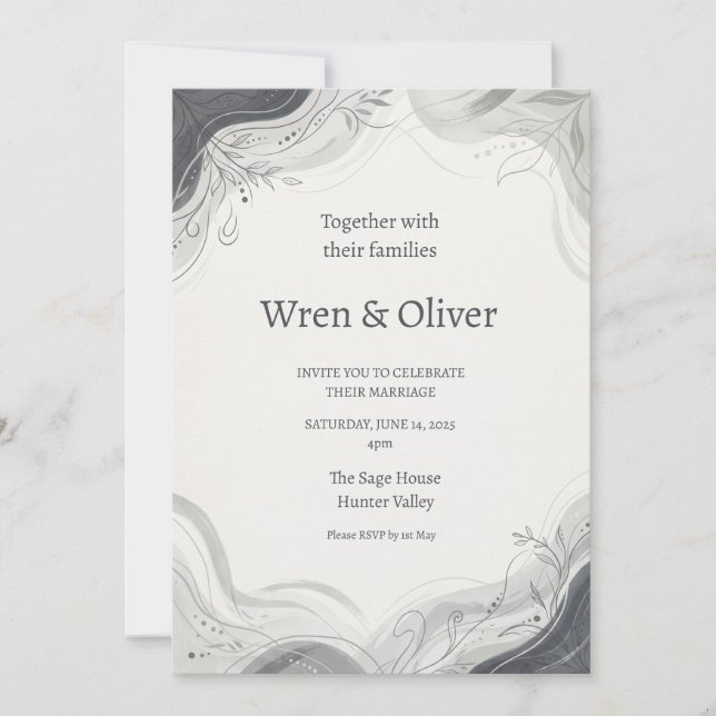 Celtic Thistle Wedding Invitation (Front)