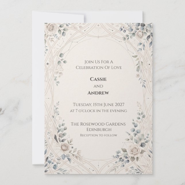 Celtic Thistle Wedding Invitation (Front)