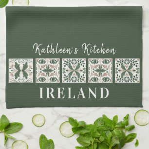 Celtic Tiles Ireland Personalised Tea Towel