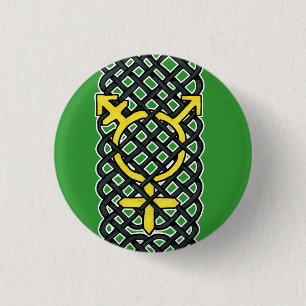 Celtic Transgender Symbol Yellow 3 Cm Round Badge