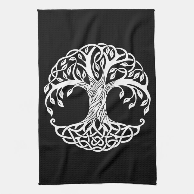 celtic tree kitchen towel (Vertical)