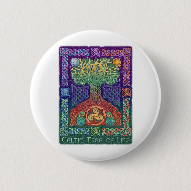Celtic Tree of LIfe 6 Cm Round Badge (Front)
