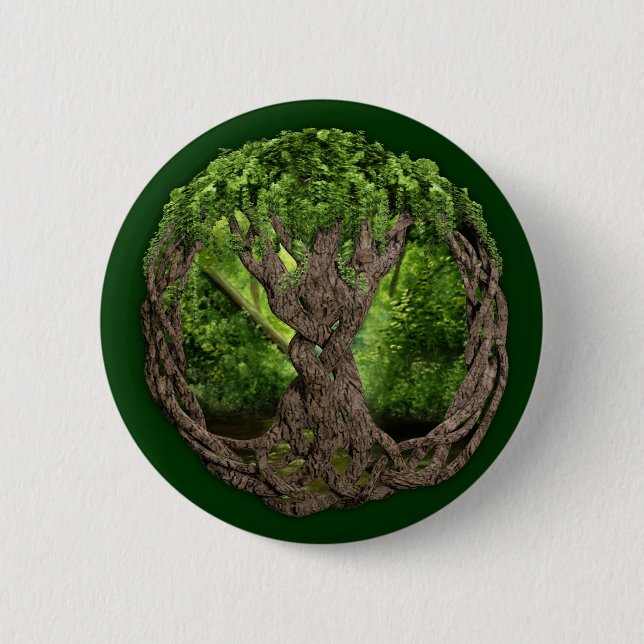 Celtic Tree Of Life 6 Cm Round Badge (Front)