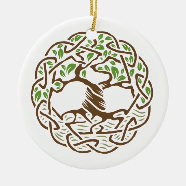 Celtic Tree of Life Ceramic Tree Decoration (Front)