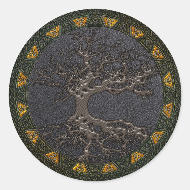 Celtic Tree of Life Classic Round Sticker (Front)