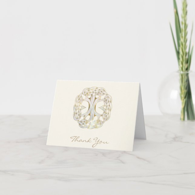 Celtic Tree of Life Gold Thank You Card (Front)
