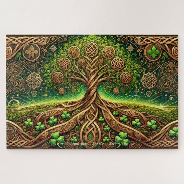 Celtic Tree of Life, Intricate Knotwork Irish Jigsaw Puzzle (Horizontal)