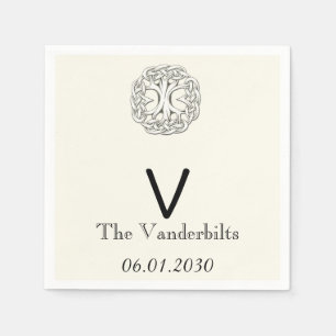 Celtic Tree of Life Monogram Wedding Napkin