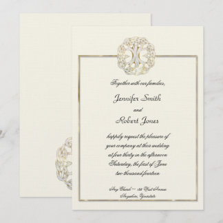 Celtic Tree of Life Thistle Wedding Invitation