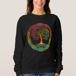 Celtic Tree of Life Tie Dyed Nordic Yggdrasil Viki Sweatshirt