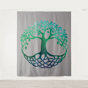 Celtic Tree of Life Watercolor Tapestry