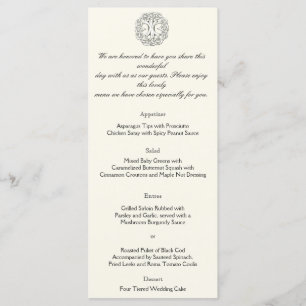 Celtic Tree of Life Wedding Menu