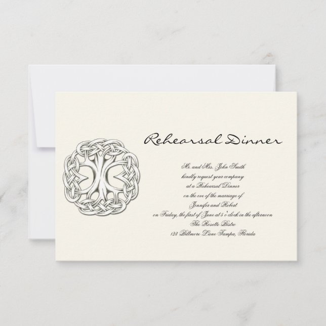 Celtic Tree of Life Wedding Rehearsal Invitation (Front)
