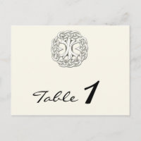 Celtic Tree of Life Wedding Table Number