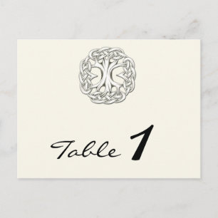 Celtic Tree of Life Wedding Table Number Postcard