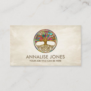 Celtic Tree of life - Yggdrasil - Colour Mosaic Business Card