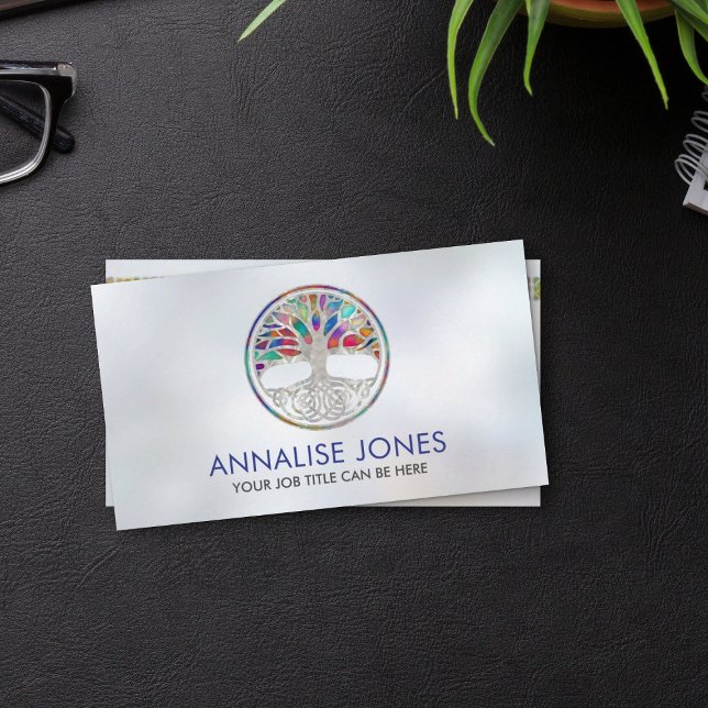 Celtic Tree of life - Yggdrasil - Pearl and colour Business Card (Creator Uploaded)