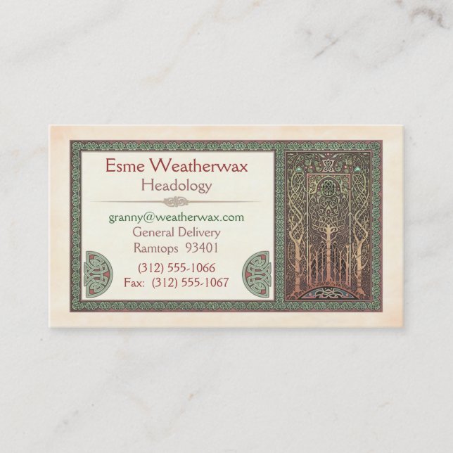 Celtic Trees Design Business Cards (Front)