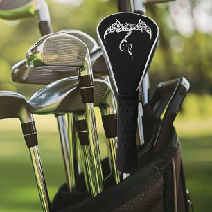 Celtic Tribal Dragon Knotwork Black White Fantasy Golf Head Cover