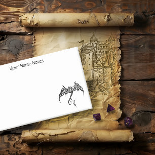 Celtic Tribal Dragon Knotwork Black White Fantasy Post-it Notes