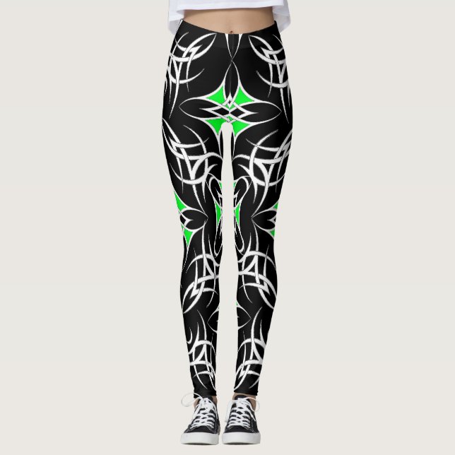 Celtic Tribal ( Green ) Leggings (Front)