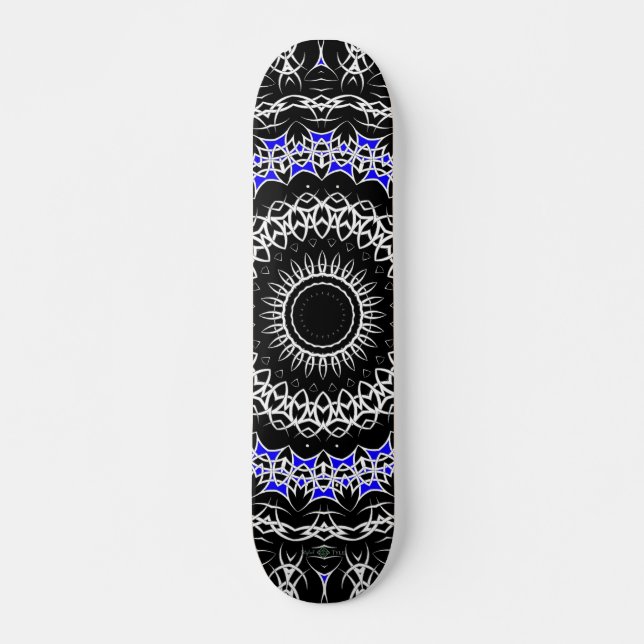 Celtic Tribal Mandala ( Blue ) Skateboard (Front)