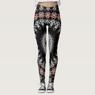 Celtic Tribal Mandala ( Red ) Leggings