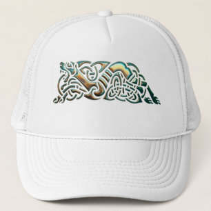 Celtic Tribal Teal & Gold Trucker Hat