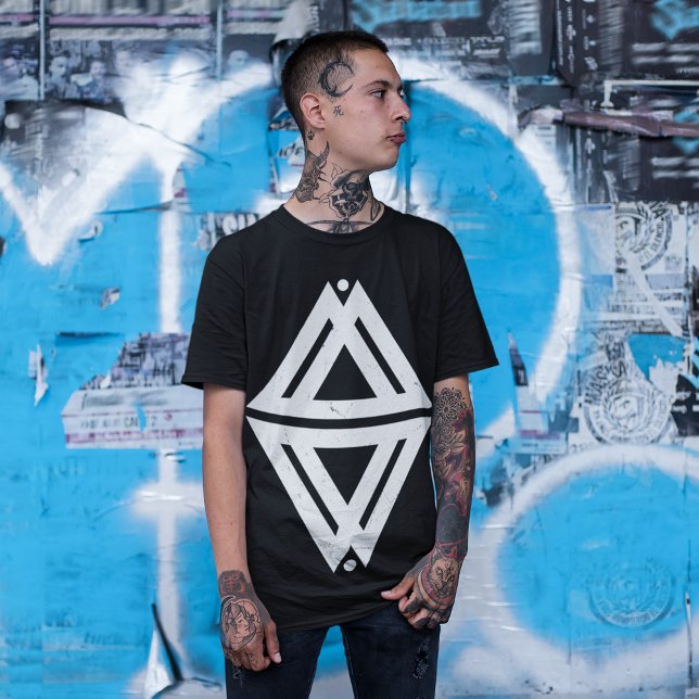 Celtic Tribal Triangle T-Shirt (Tattoo lover posing in middle of the streets)