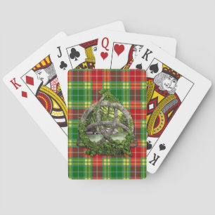 Celtic Trinity Knot And Clan Buchanan Tartan Playing Cards