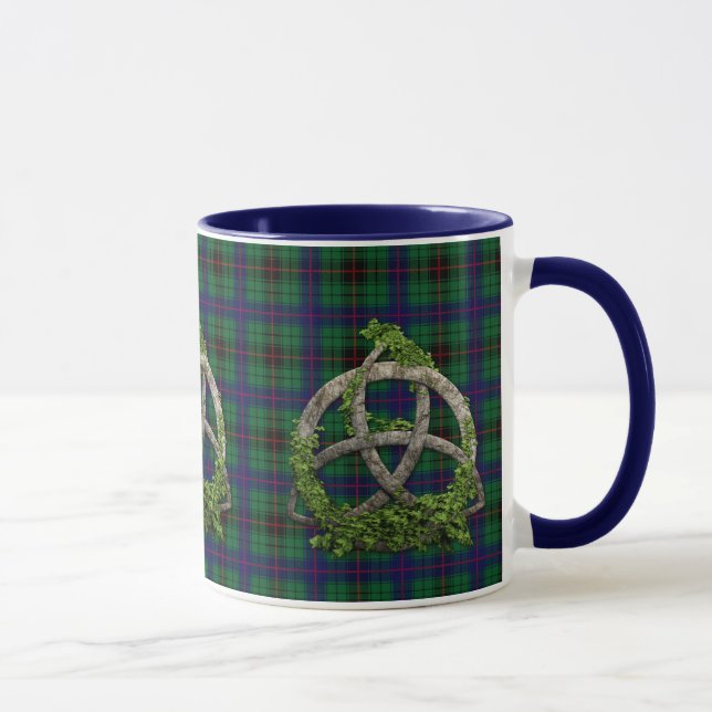 Celtic Trinity Knot And Clan Davidson Tartan Mug (Right)