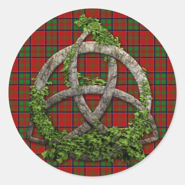 Celtic Trinity Knot And Clan MacDonald Of Glencoe Classic Round Sticker (Front)