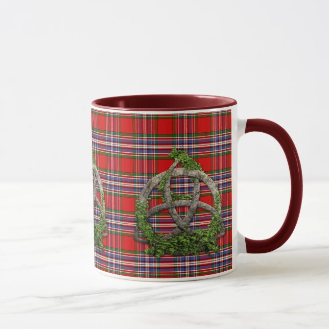 Celtic Trinity Knot And Clan MacFarlane Tartan Mug (Right)
