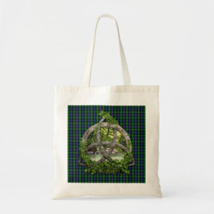 Celtic Trinity Knot And Clan MacKenzie Tartan Tote Bag