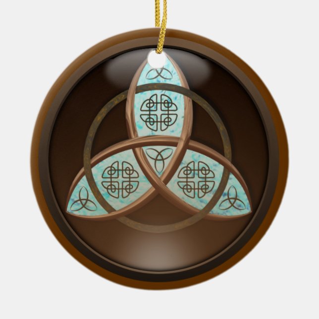 Celtic Trinity Knot Ceramic Tree Decoration (Front)