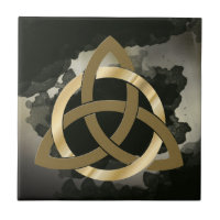 Celtic Trinity Knot Golden Circled Vintage Black