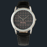 Celtic Trinity Knot Irish Wedding Monogram Watch<br><div class="desc">Rose Gold Celtic Trinity Knot custom name watch. Designed with a faux rose gold trinity knot on a black background. A classic look for that makes a great wedding groomsman gift.</div>