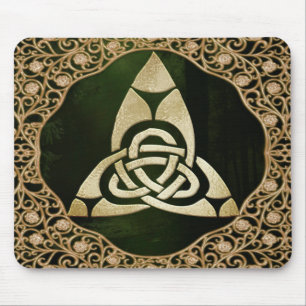 Celtic Trinity Knot on Forest Shadows Mouse Pad